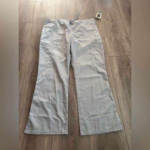 Cherokee authentic work wear Light Gray Wide-Leg Pants - Picture 1 of 5